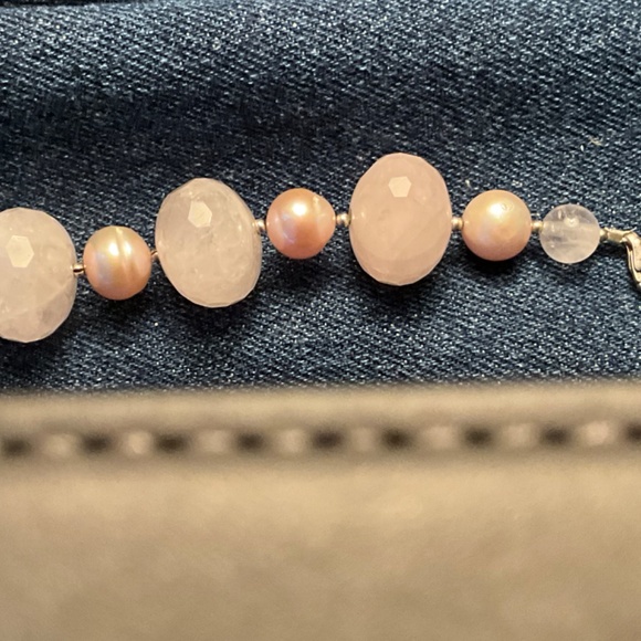 Pearl Rose Quartz Faceted bracelet silver - Picture 4 of 6